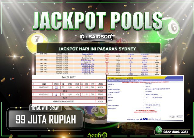 JACKPOT TOGEL SYDNEY DARI MEMBER SETIA ACEH4D HARI INI 25/03/2024 💸💸