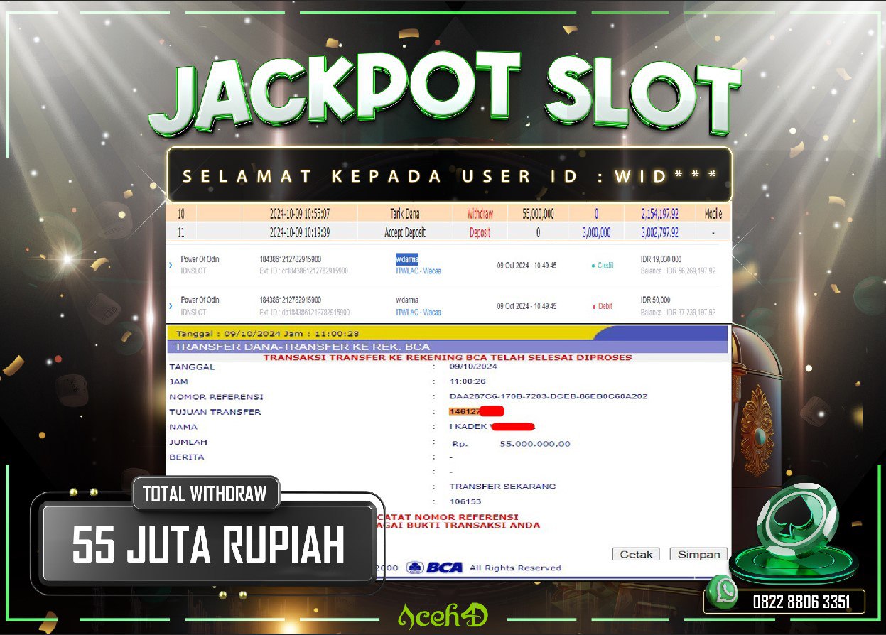 JACKPOT SLOT DARI MEMBER SETIA ACEH4D TGL 09/10/2024  💸💸